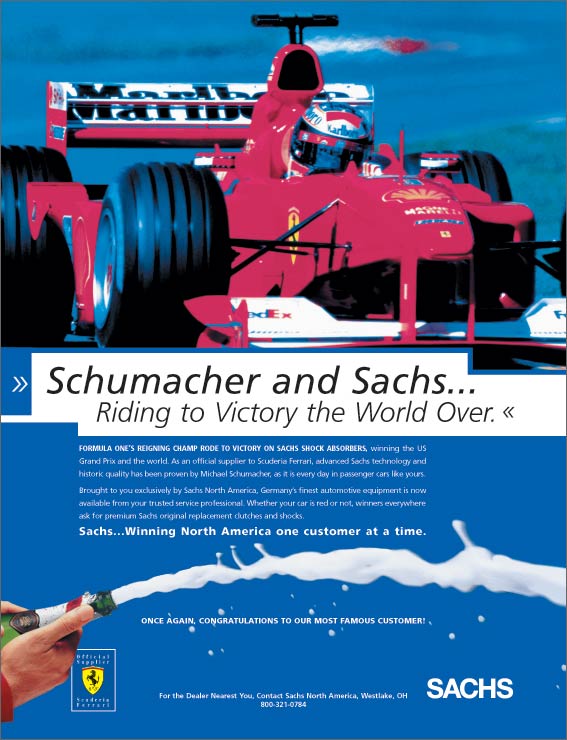 Schumacher and Sachs... Riding to Victory the World Over ad image