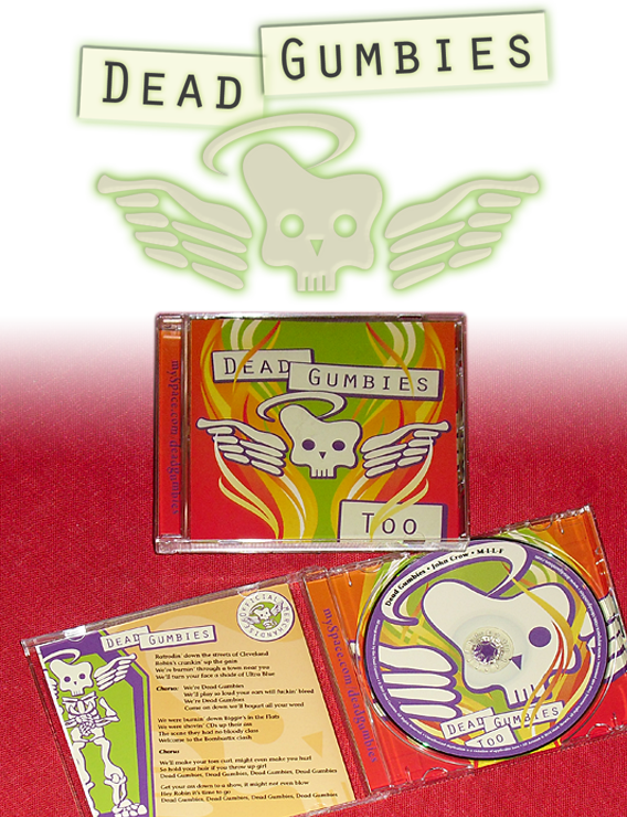 Dead Gumbies logo and CD
